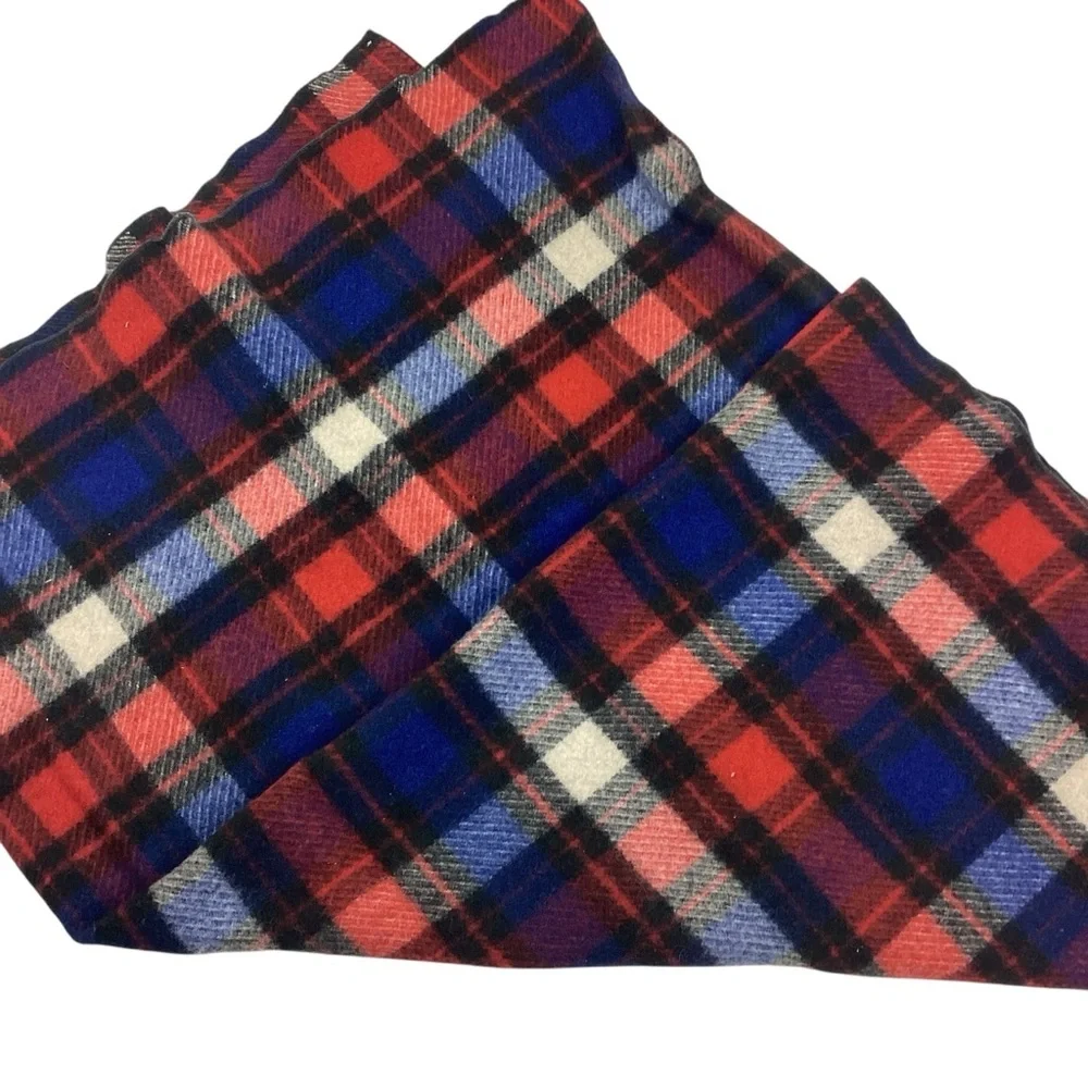 Vintage wool plaid throw blanket 41 x 51